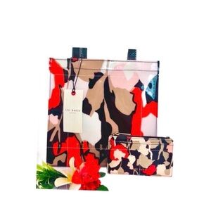 TED BAKER ~ Multi-Color Patent Tote with Matching Card Holder
